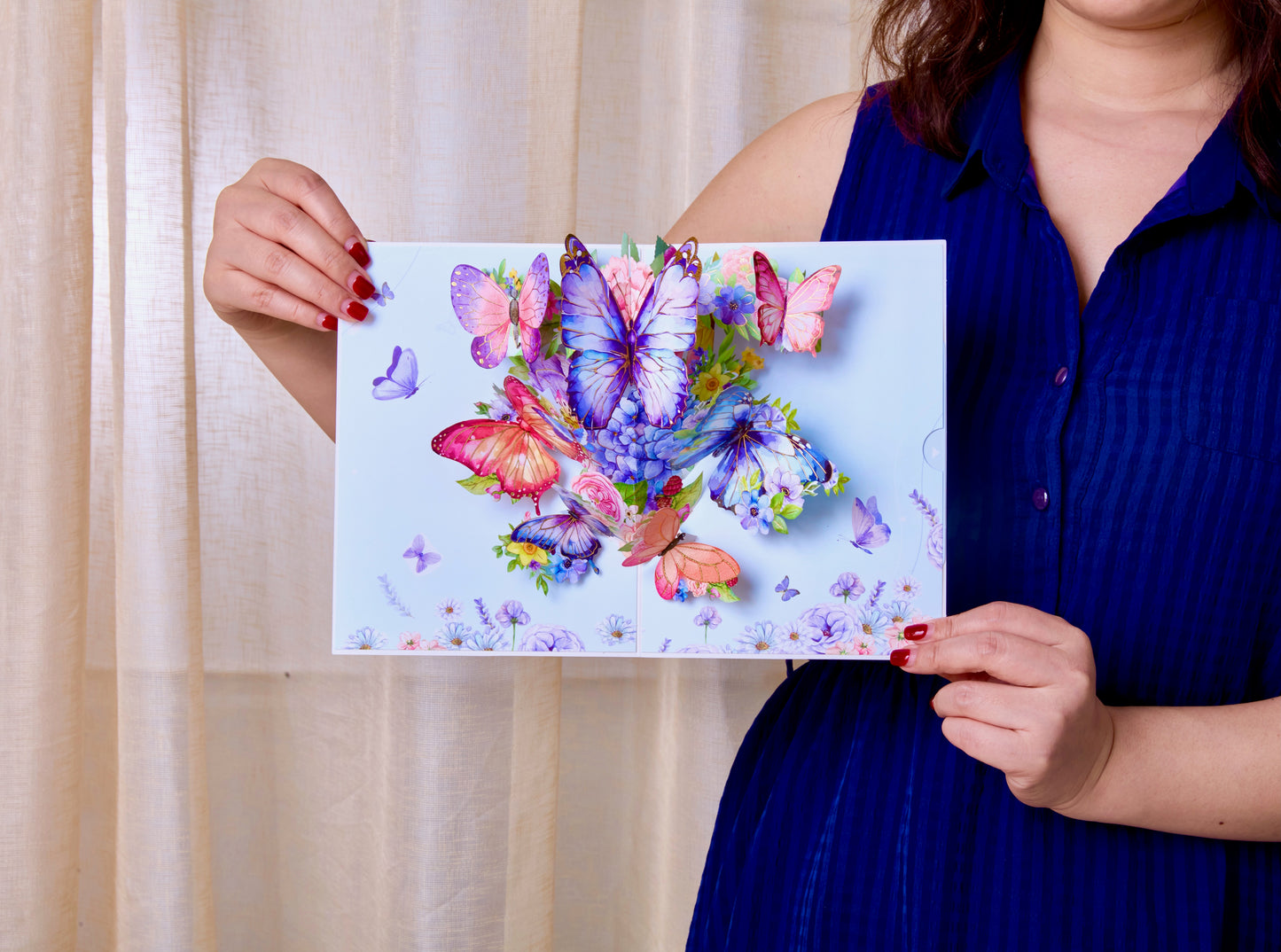 Purple Butterfly With Wild Daisy