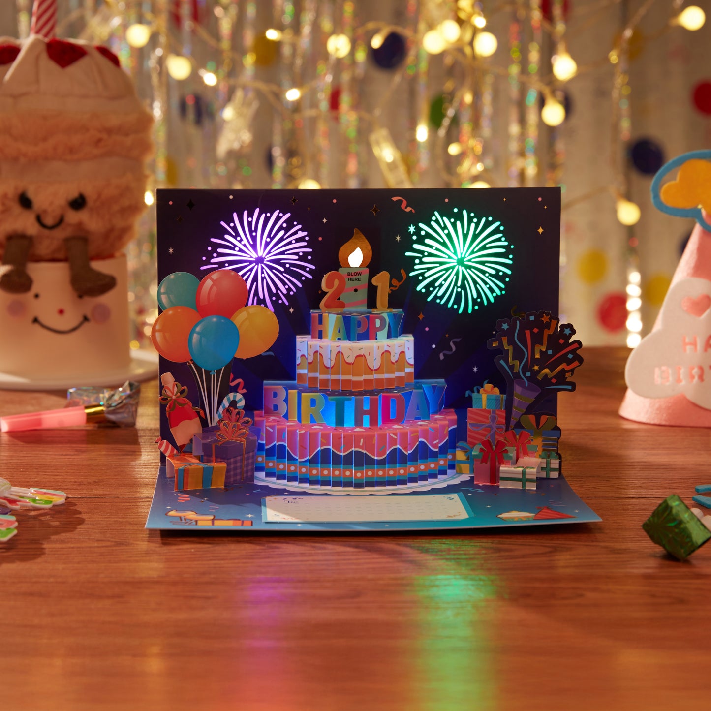 Blowable Musical Firework Birthday Card