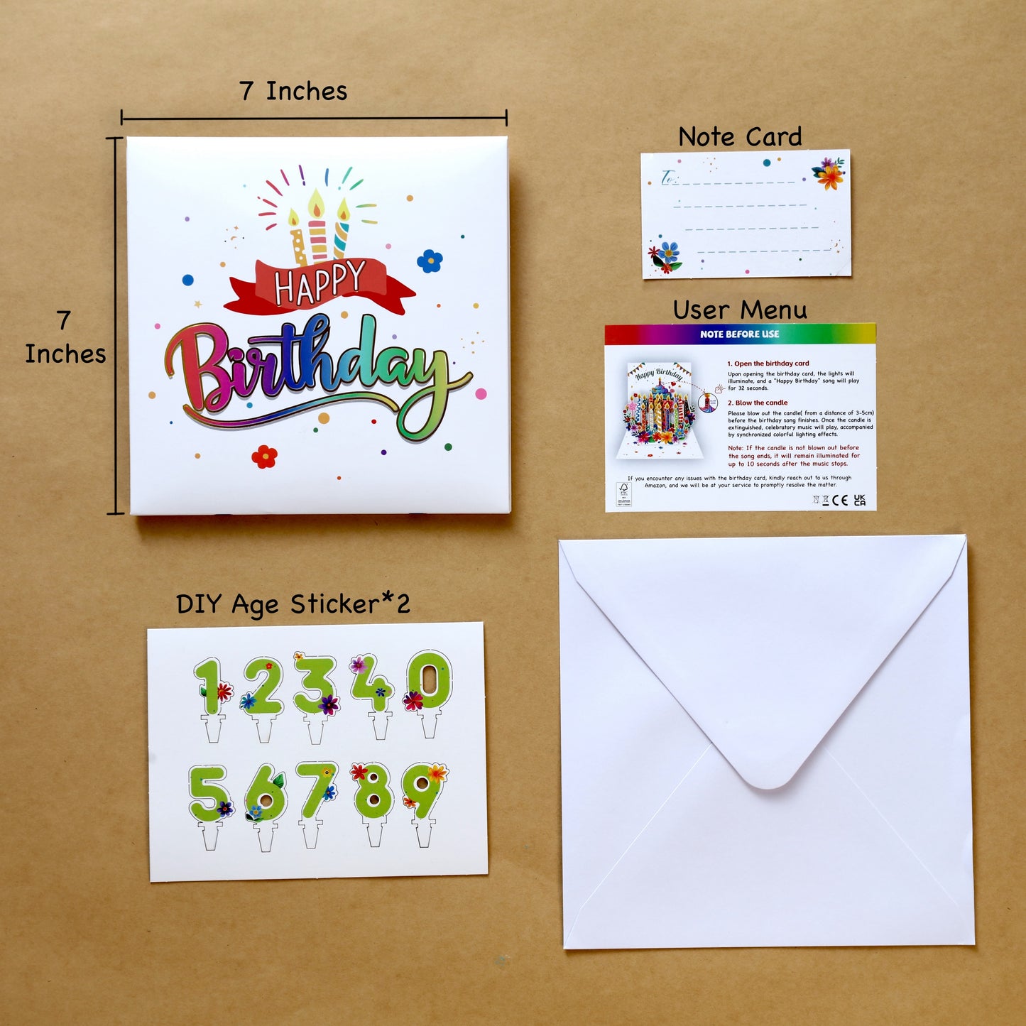 Blowable Musical Candle Birthday Card