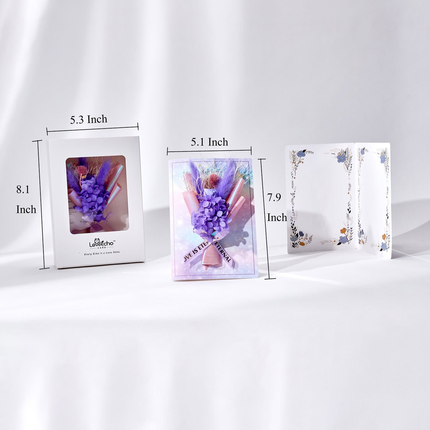 Purple Hydrangea Rose Bouquet Greeting Card