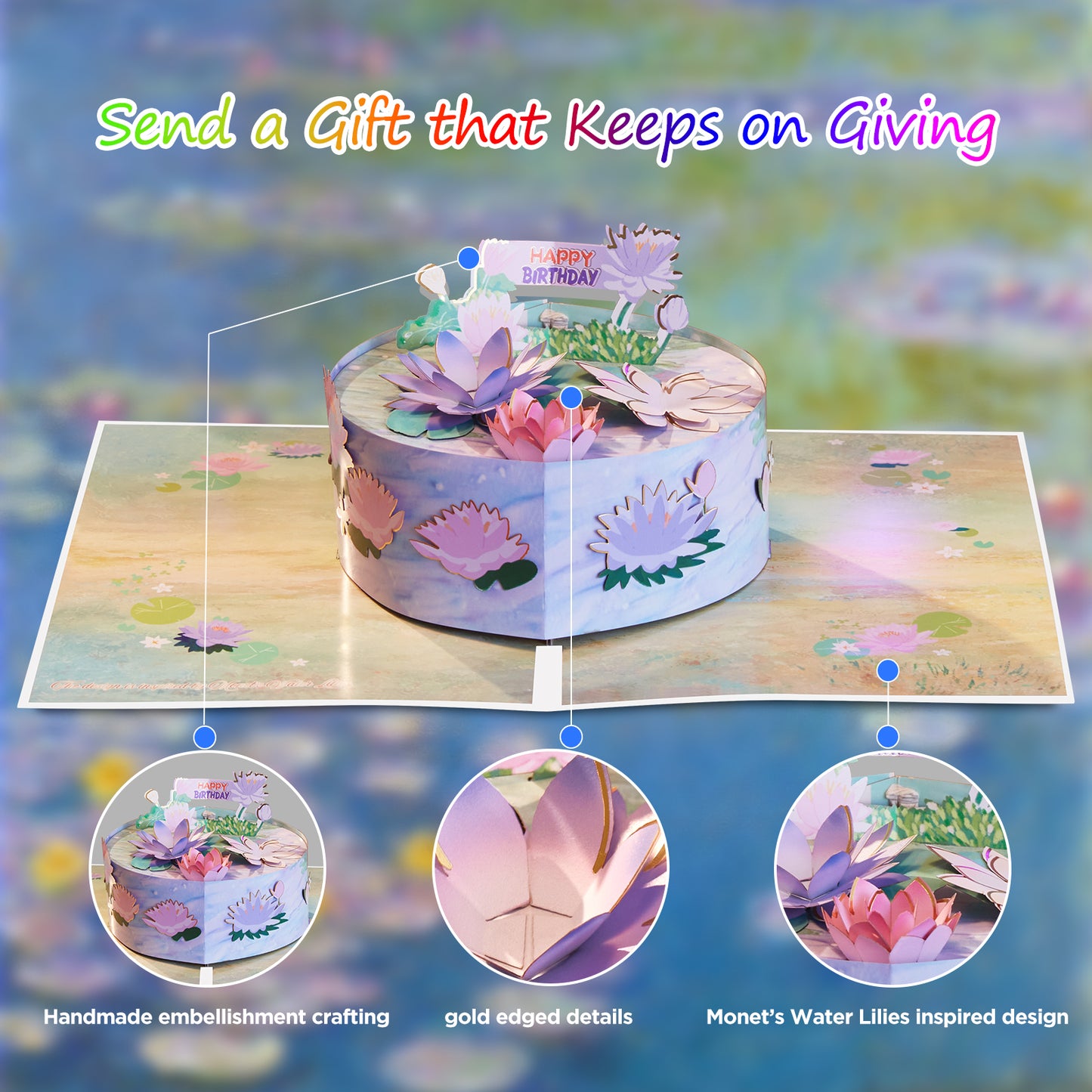 Monet Style Birthday Cake