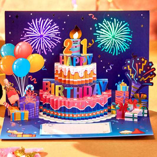 Blowable Musical Firework Birthday Card