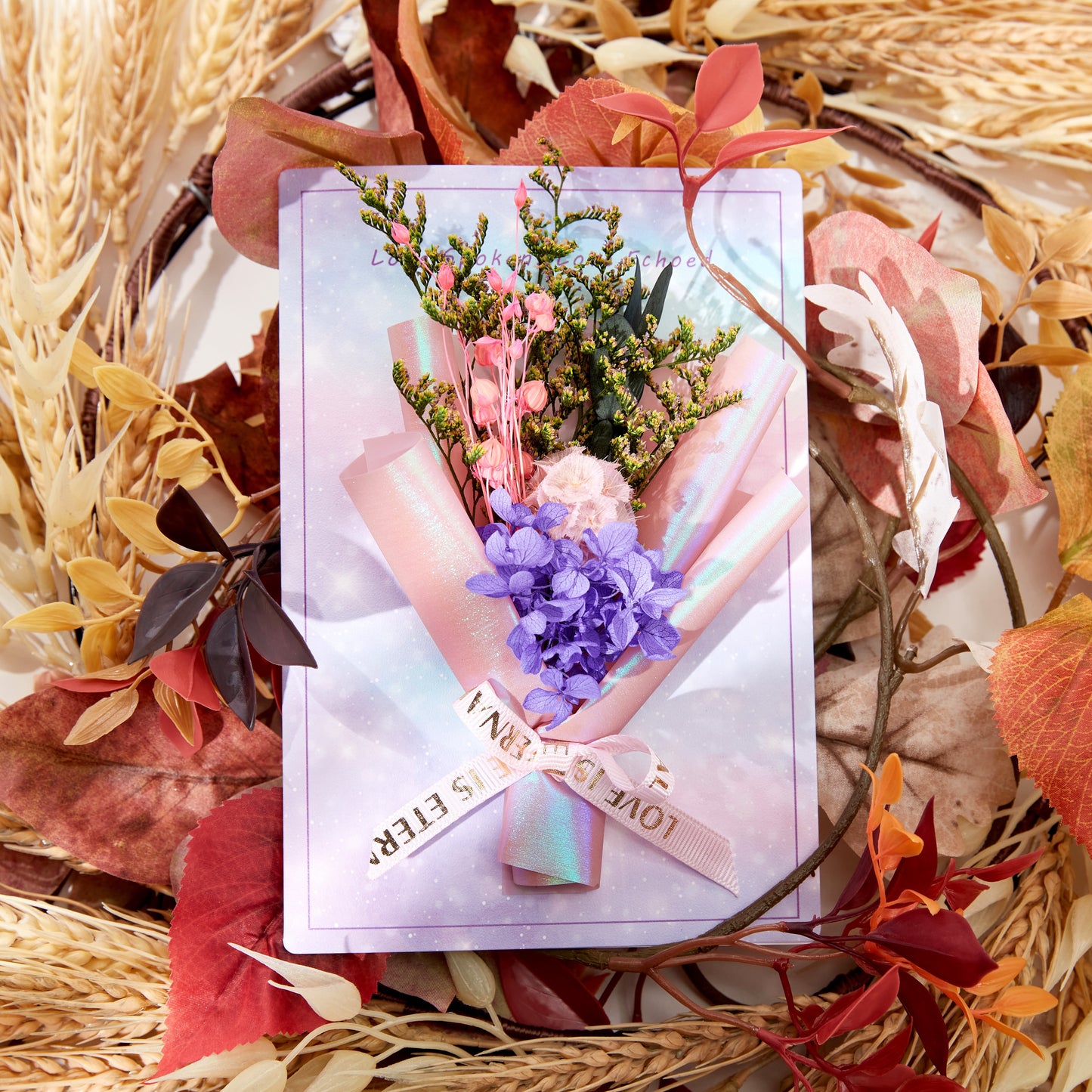 Bunny Tail Grass Bouquet Greeting Card