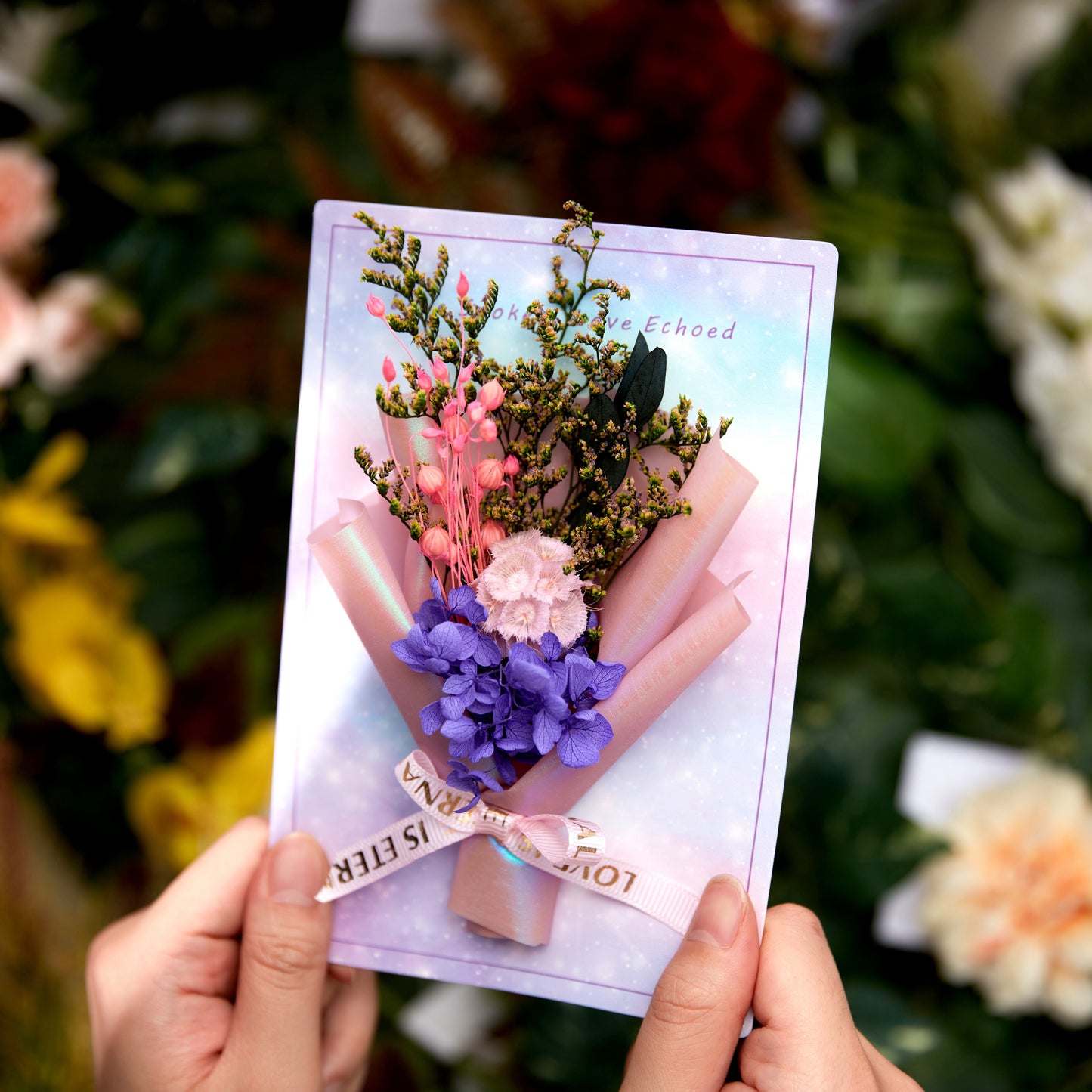 Bunny Tail Grass Bouquet Greeting Card