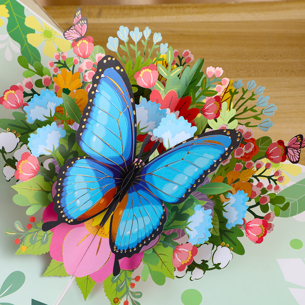 Sapphire Blue Butterfly Pop-Up Card