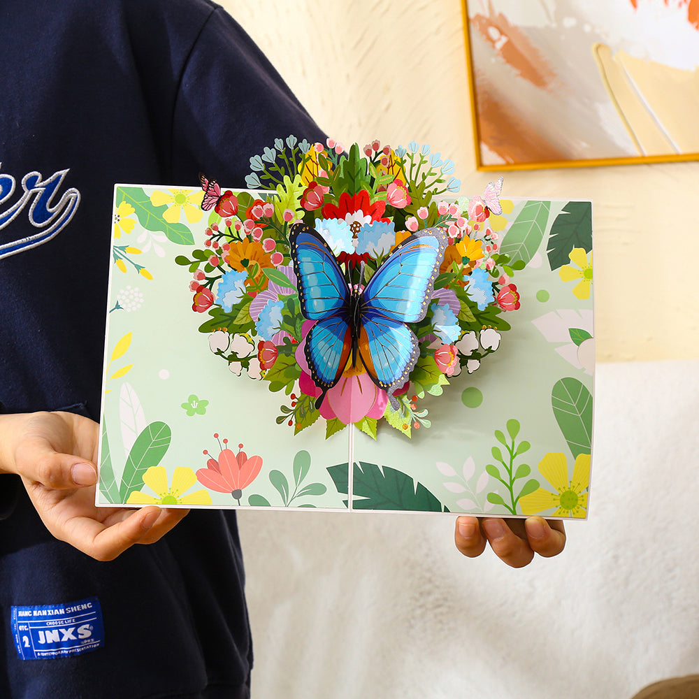 Sapphire Blue Butterfly Pop-Up Card